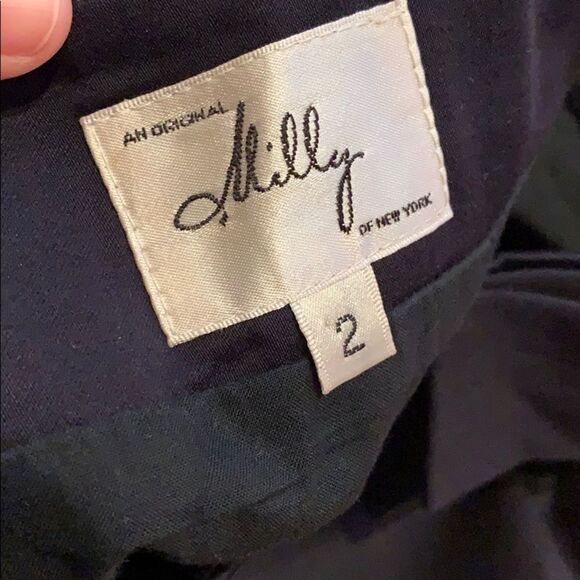 Milly Navy blue pencil skirt with bow and pockets - Picture 4 of 4